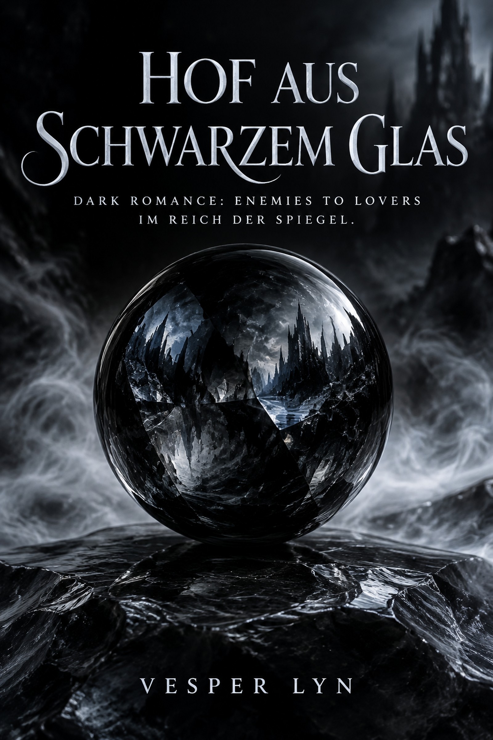 Hof aus schwarzem Glas